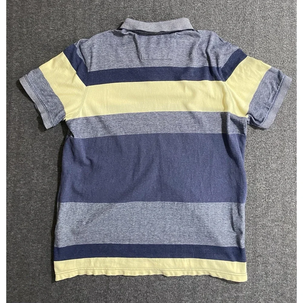 Banana Republic Mens Blue Yellow Striped Polo Shirt XL 152632-01